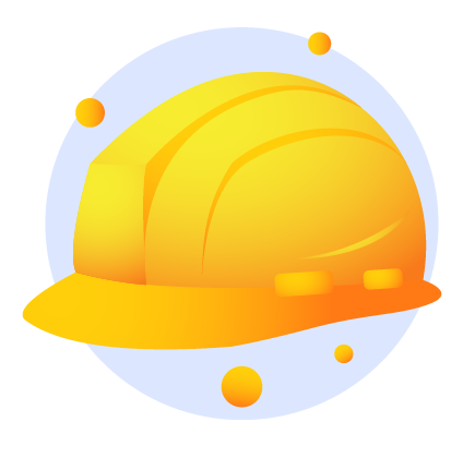 a yellow hard hat icon