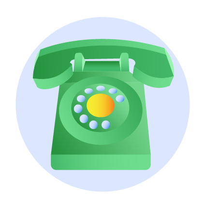 A green telephone icon